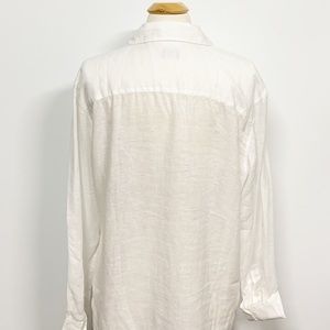 UNTUCKit Tops - UNTUCKit | White Linen Button-up Blouse SZ 16 UNTUCKit Tops - UNTUCKit | White Linen Button-up Blouse SZ 16